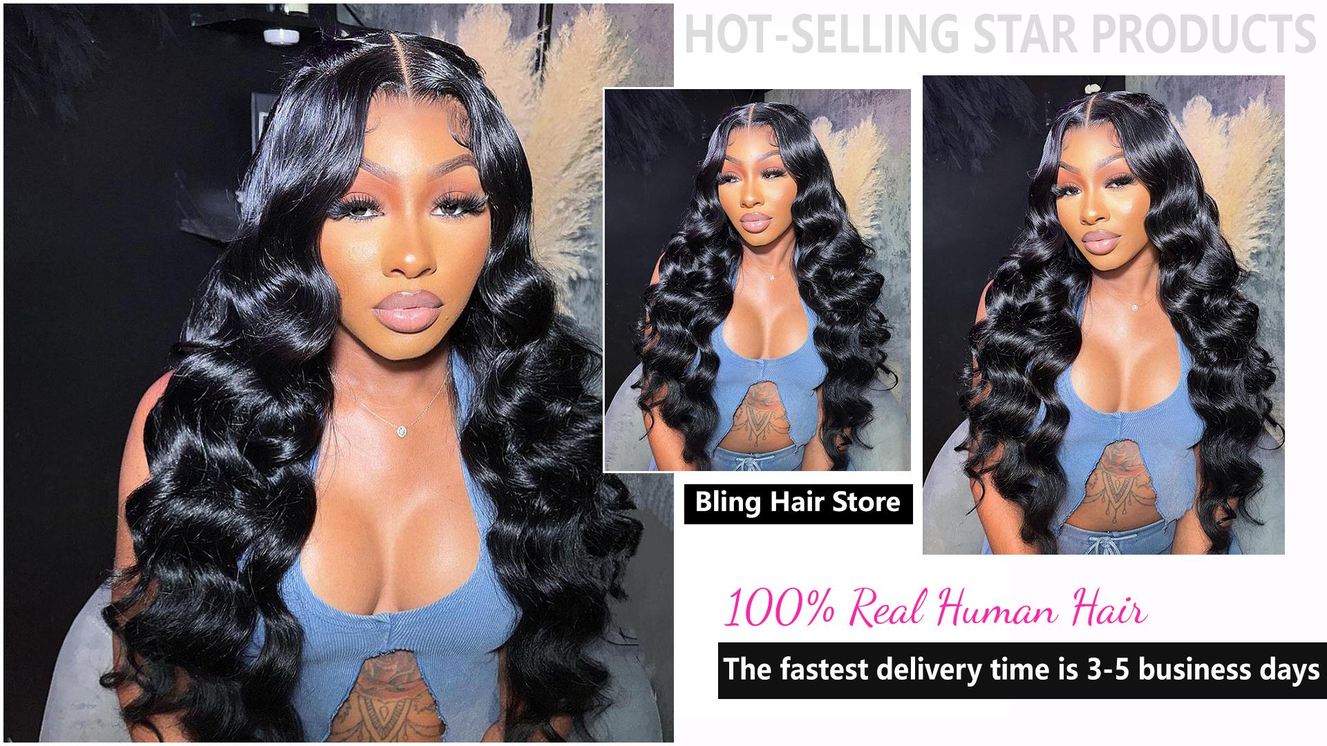 [Hot] TikTokShopBlackFriday Bling Hair Body Wave 13x4 Transparent Lace Front Wigs Human Hair 180% Density 13x6 Transparent Lace Frontal Wigs Brazilian Natural Color For Black Women #NovaTopFinds