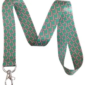 Execucat Lanyard - Candy Canes - ID Badge Holder & Keychain