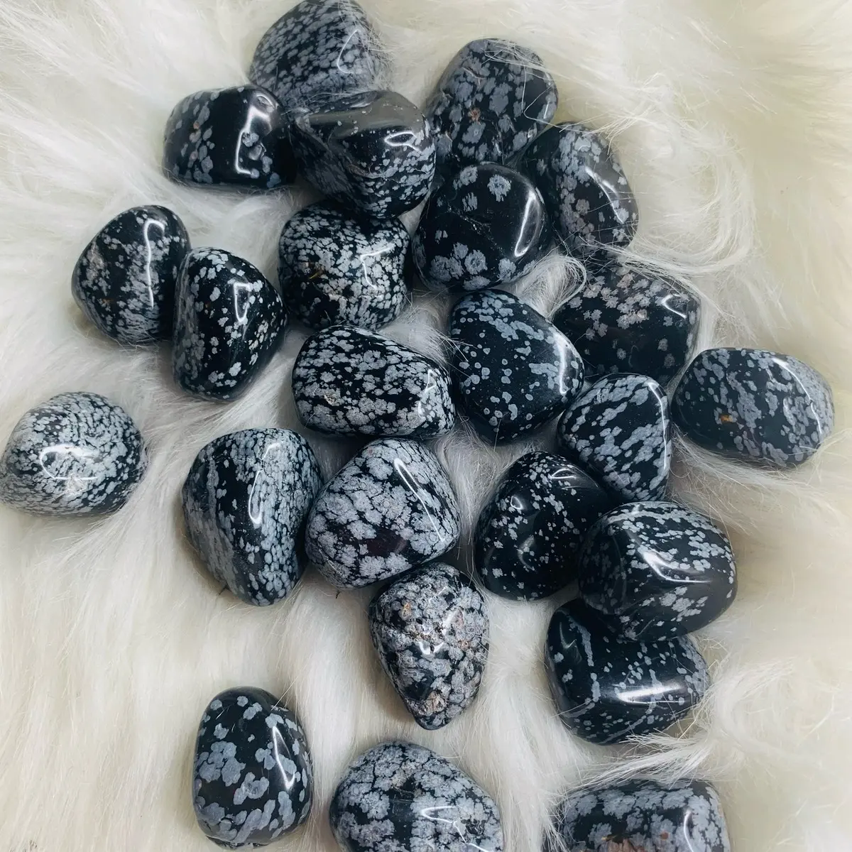 Tumbled Snowflake Obsidian