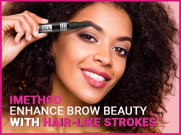iMethod Eyebrow Pencil, Hair-like Eyebrow Pen, 2-in-1 Waterproof Brow Pen with 4 Tip, with Dual-ended Eyebrow Brush, Cosmetic