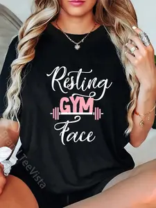 100% Cotton resting gym face funny cool workout fitness saying quote T-Shirt