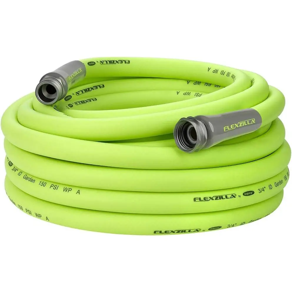 Flexzilla Flexible Garden Hose, 3/4 in. x 50 ft. Premium Hybrid Polymer Water Hose, Lightweight All-Weather, Abrasion-Resistant Outer Cover, Crush-Resistant Anodized Aircraft Aluminum Leak-Free Fittings, Extremely Durable, Crush-Resistant Anodized Aircraf
