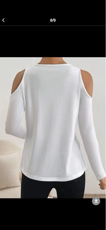 Elegant Black Cold Shoulder Top with Intricate Lace V-Neck Design for Women