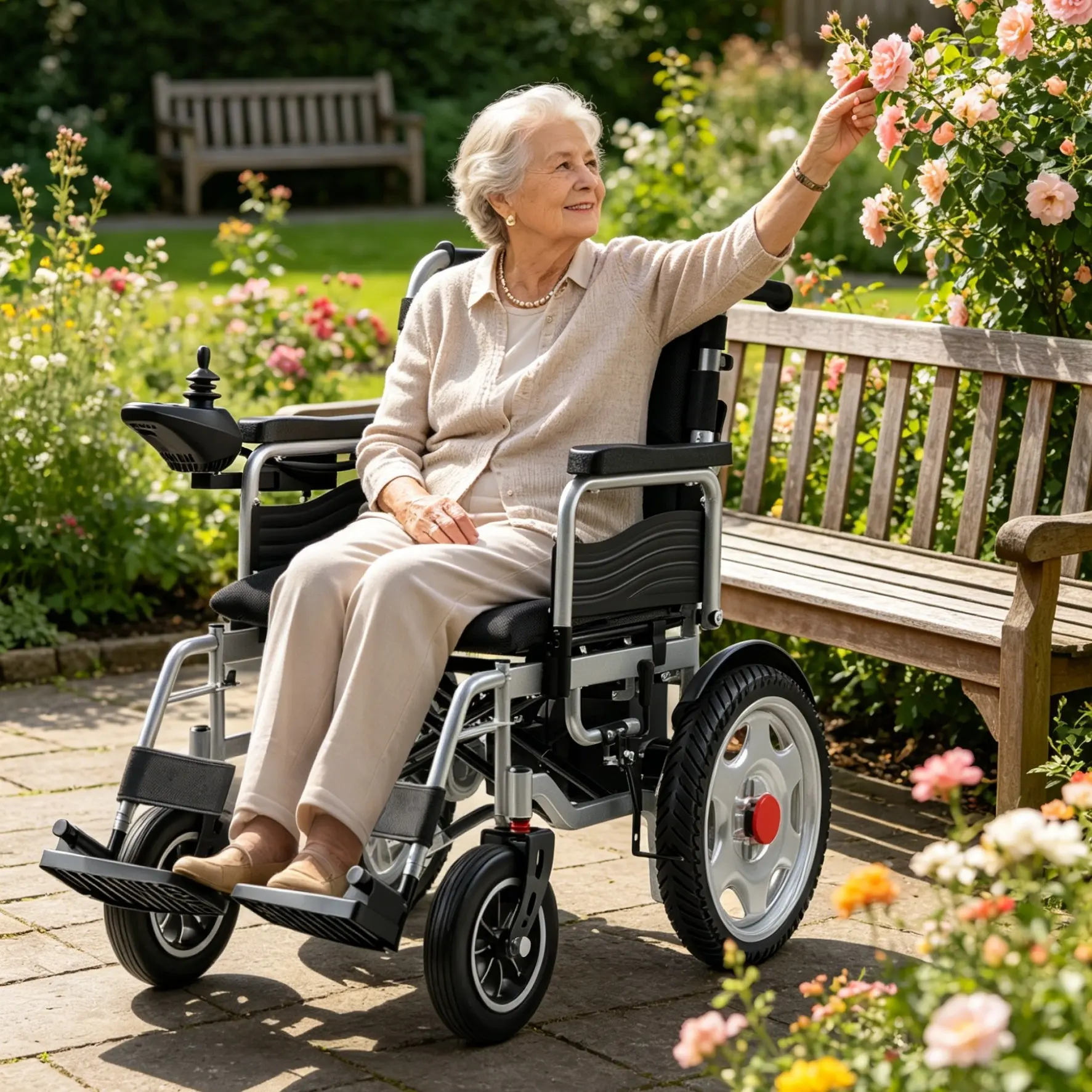 Adult Electric Power Wheelchair - All-Terrain, Foldable, 400LB Heavy Duty Mobility Aid with 15 Mi Range electric wheelchair