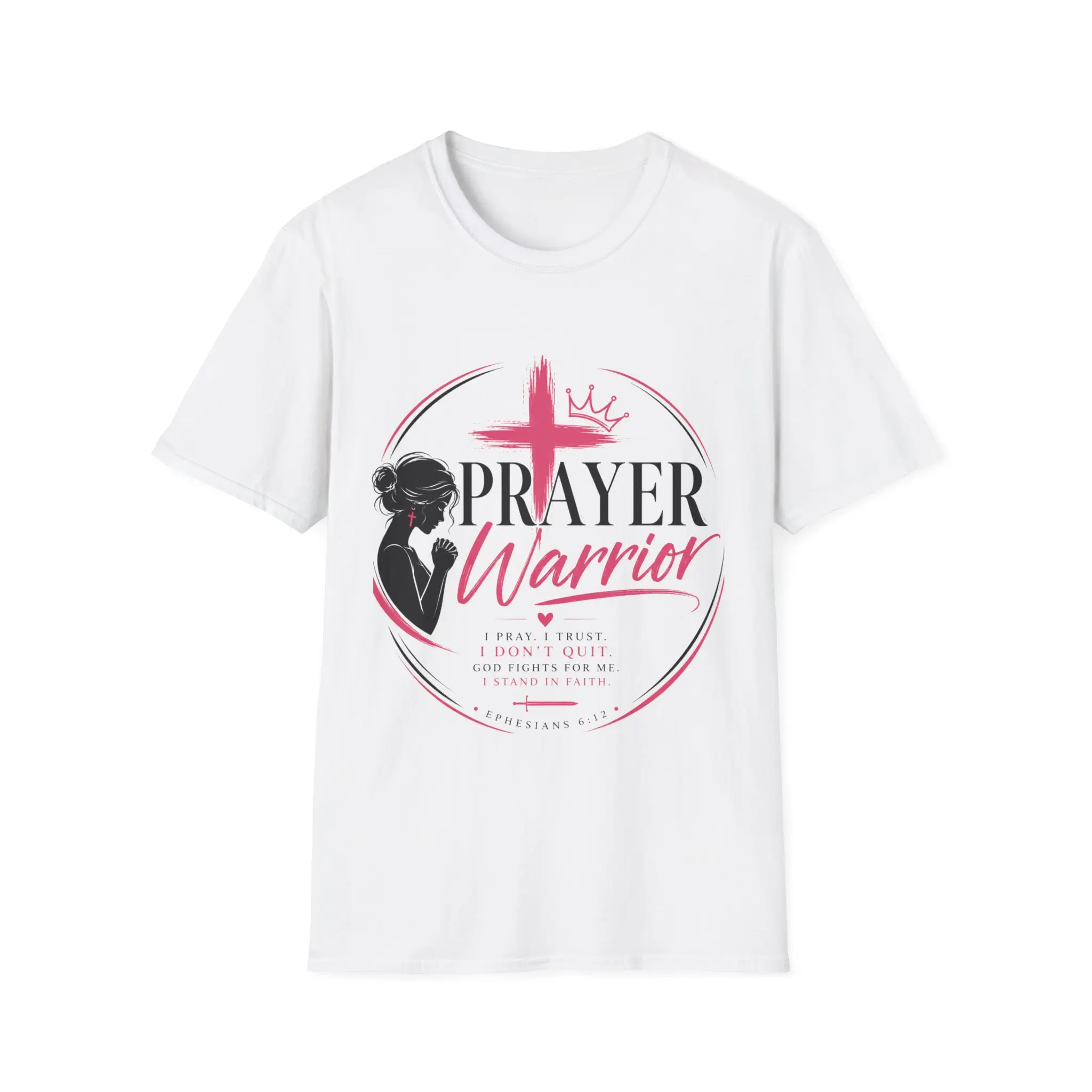 Prayer Warrior T-Shirt | Christian Cross, Inspirational Faith Design