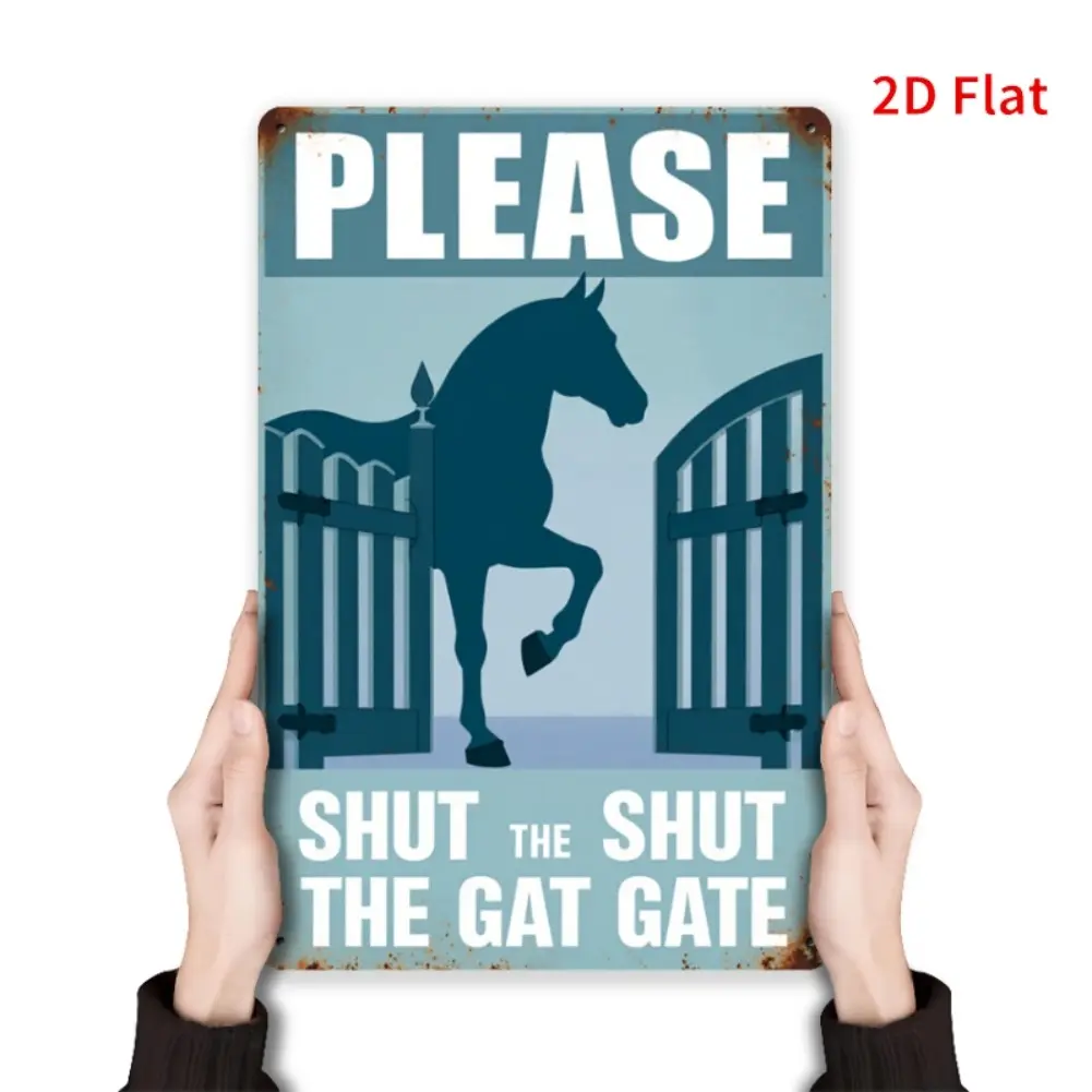 2D Plane, 1 Vintage "Please Close the Door" Metal Sign - Waterproof and Rustproof Iron Door Plate for Bar, Cafe, Rustic Home Wall Decoration, No Drilling Required, Retro Decor for Bedroom, Bar, and Cafe, 2D Flat Design