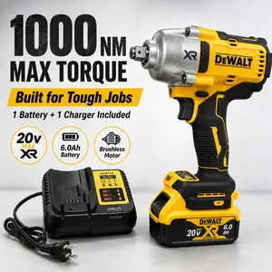 DEWALT DCF900 Kit 1/2In Brushless Cordless High Torque Impact Wrench With Hog Ring Anvil 20V Power Tools With Battery Charger