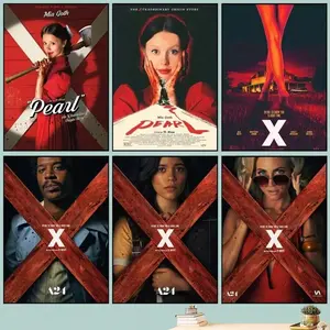 1 Frameless Canvas Pearl 2022 Horror Movie Poster Vintage Movie Poster Wall Decoration