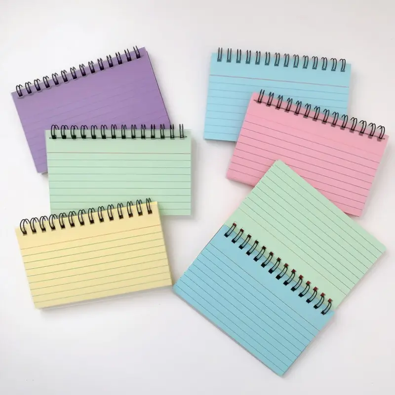 Aesthetically Stunning Small Colorful Spiral Notebook Must Have Portable for Students in Vibrant Pastel Shades