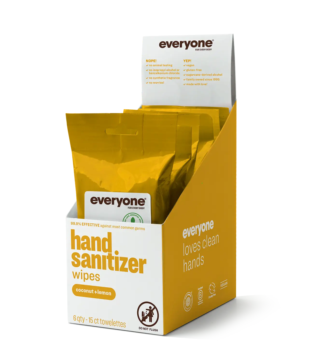 Coconut + Lemon Resealable Hand Sanitizer Wipes