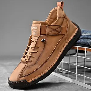 Men's Casual Ankle Boots Mid Top Walking Driving Shoes Fall Boots Black Boots Fathersdaygift Lightweight Footwear Boy