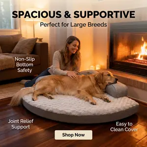 Large Corner Dog Bed - XL Orthopedic Egg-Crate Memory Foam Dog Beds with Removable Washable Cover, Waterproof Pet Beds with Non-Slip Bottom, Grey