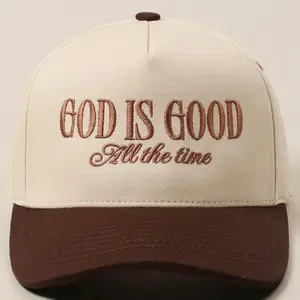 God is Good All the Time Hat, Two Tone Vintage, Baseball Cap, Embroidered Hat, Christian Trucker Hat gift