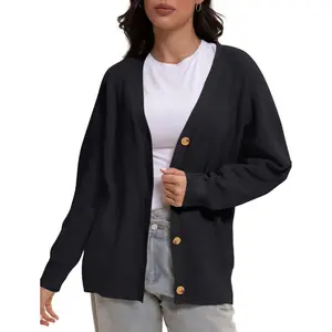 MISIFI Women Oversized Cardigan Sweater Fall Outfits Cloth Fashion V Neck Knit Button Front Casual Trendy Tops