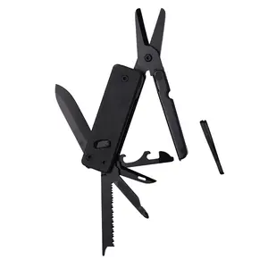 ROXON KS2E Noir Elite 13-in-1 Mini Multi-Tool with D2 Steel Blade - Big Scissors, G10 Handle & Pocket Clip | EDC Pocket Knife for Camping, Hiking & Emergency