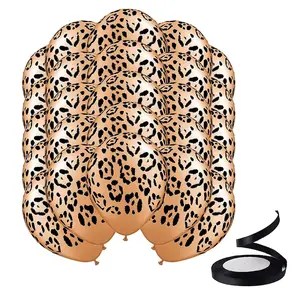 25Pcs Leopard Cheetah Print Balloons Cheetah Leopard Print Jungle Animal Safari Balloons
