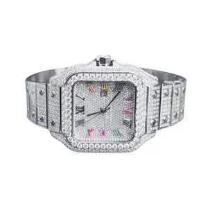 Womens Rainbow Candy Dial Watch Moissanite Automatic