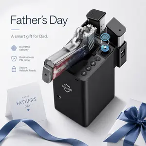 ONNAIS Biometric Safe Box, Quick Access Fingerprint Lock for Nightstand, Wall & Vehicle