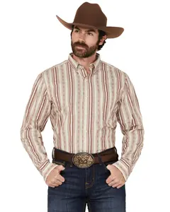 Wrangler Men's X Cody Johnson Striped Long Sleeve Button-Down Western Shirt - 112357669