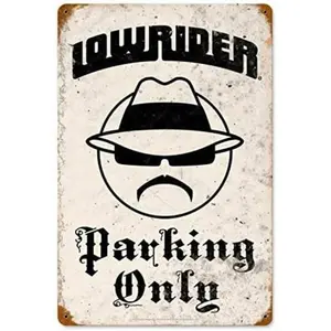 Metal Tin Signs Wall Decor Vintage Lowrider Parking 8 x 12 Inch Man Cave Indoor Shop Bar Poster Home Garage