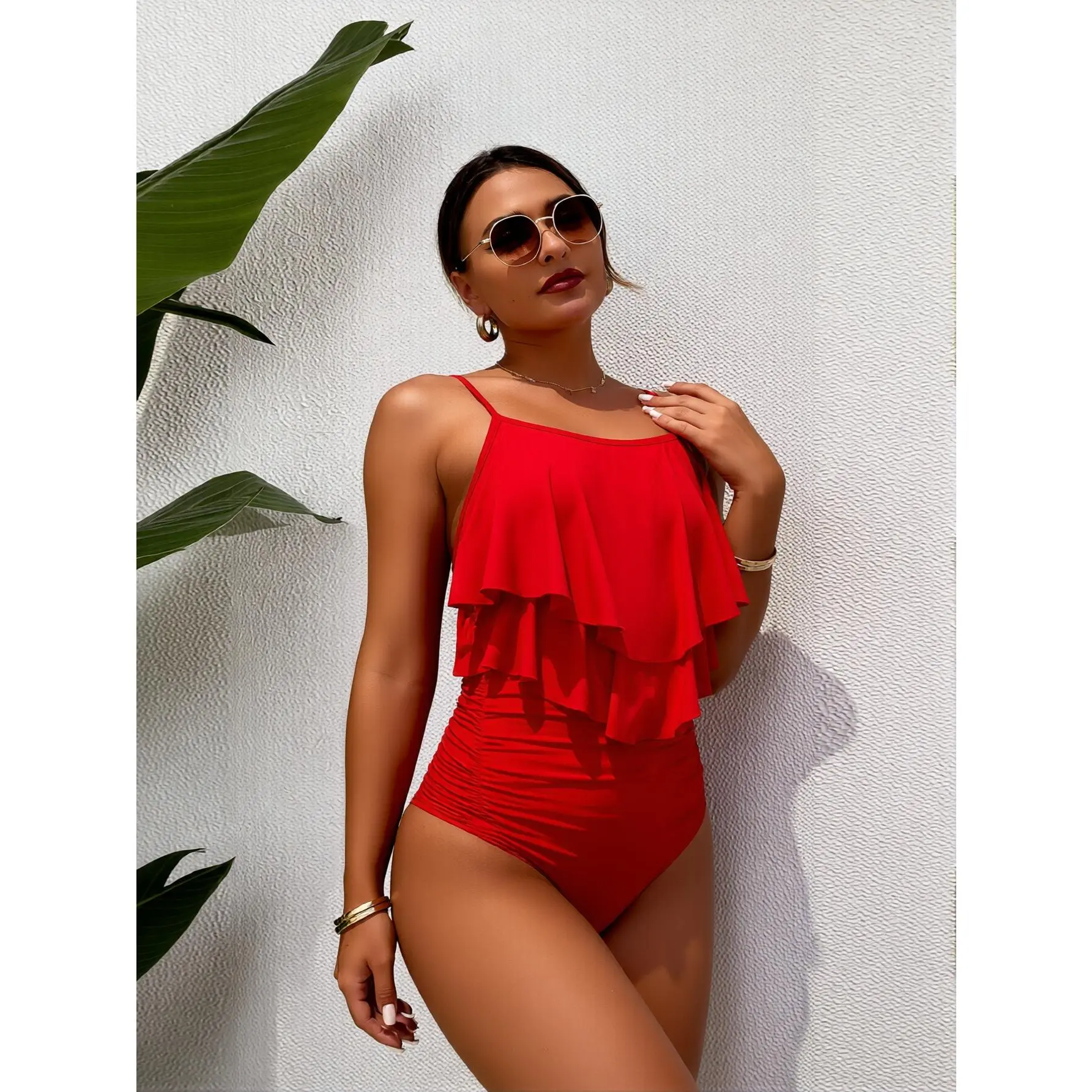 Women'S Swimsuits, Sets, Two-Piece Bikini Swimsuits for Women, with Solid Color Designs, Sexy And Fashionable, Suitable for Use at Hot Springs And During Vacations, Beach Swimsuits