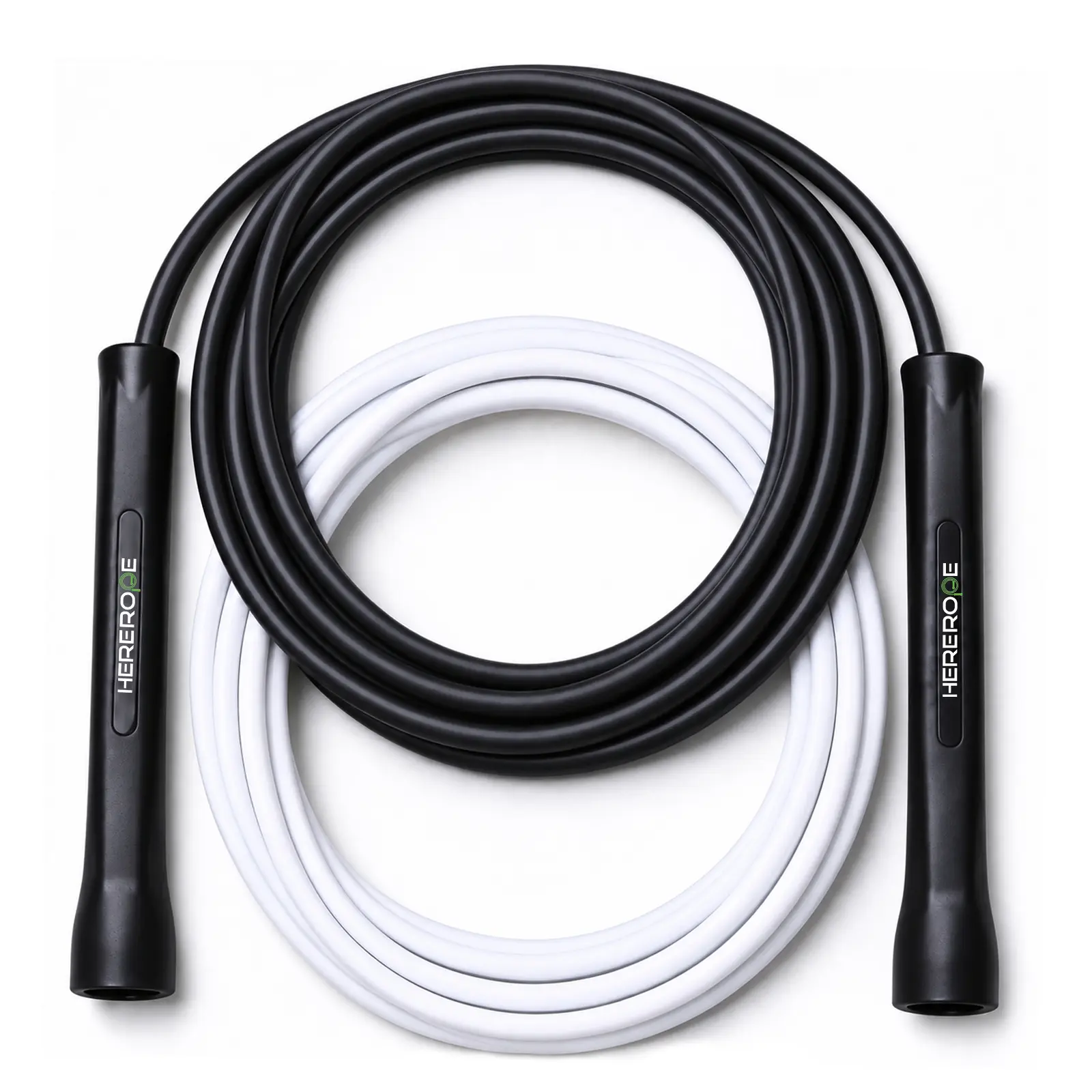 HereRope 5mm PVC Boxing Jump Rope, Unbreakable Handles, Non-Kinking, with 1 Spare Rope for Men's Indoor & Outdoor Fitness Training