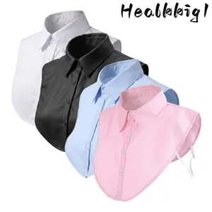 Women's 4-Pcs Detachable Fake Dicky Collar - Round Neck, Smooth, for Dresses, Blouses, Casual Tops, Halloween Costumes