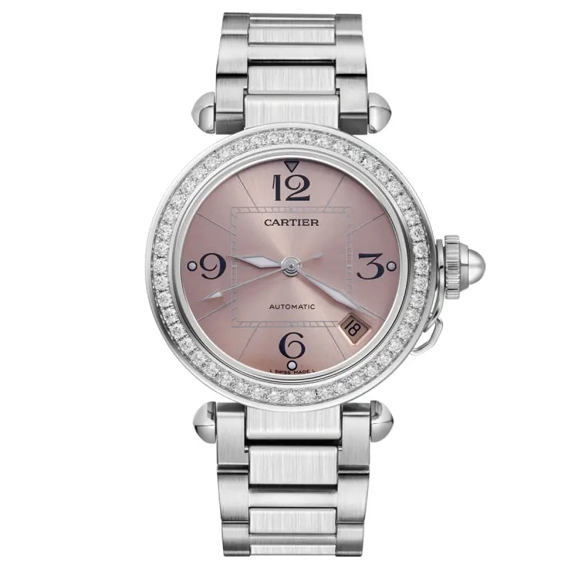 Cartier Pasha W31075M7 Aftermarket Diamond Bezel Watch WHT030353