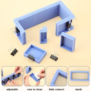 62pcs Adjustable Silicone Mould Making Kit, DIY Soap Candle Wax Mold Set, Free Combination Layered Moulds for Crafting