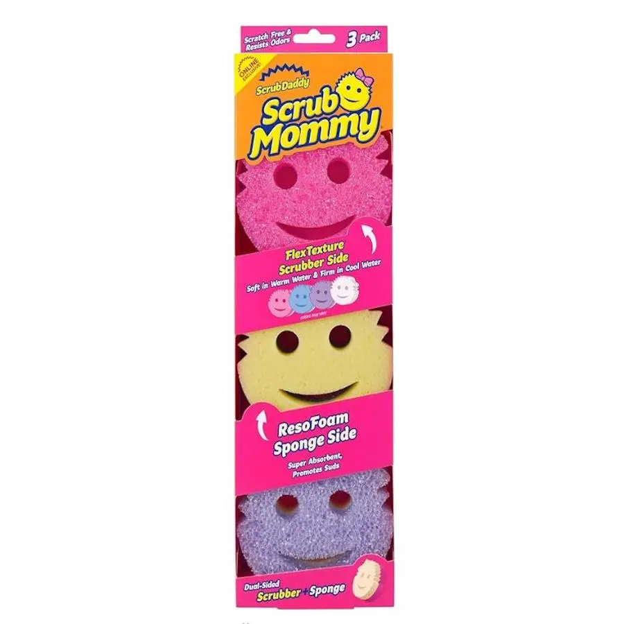 Scrub Mommy Scrub Daddy 3-Pack Color Sponges Scratch-Free Multipurpose Dish Sponge BPA Free Polymer Foam Stain & Odor Resistant