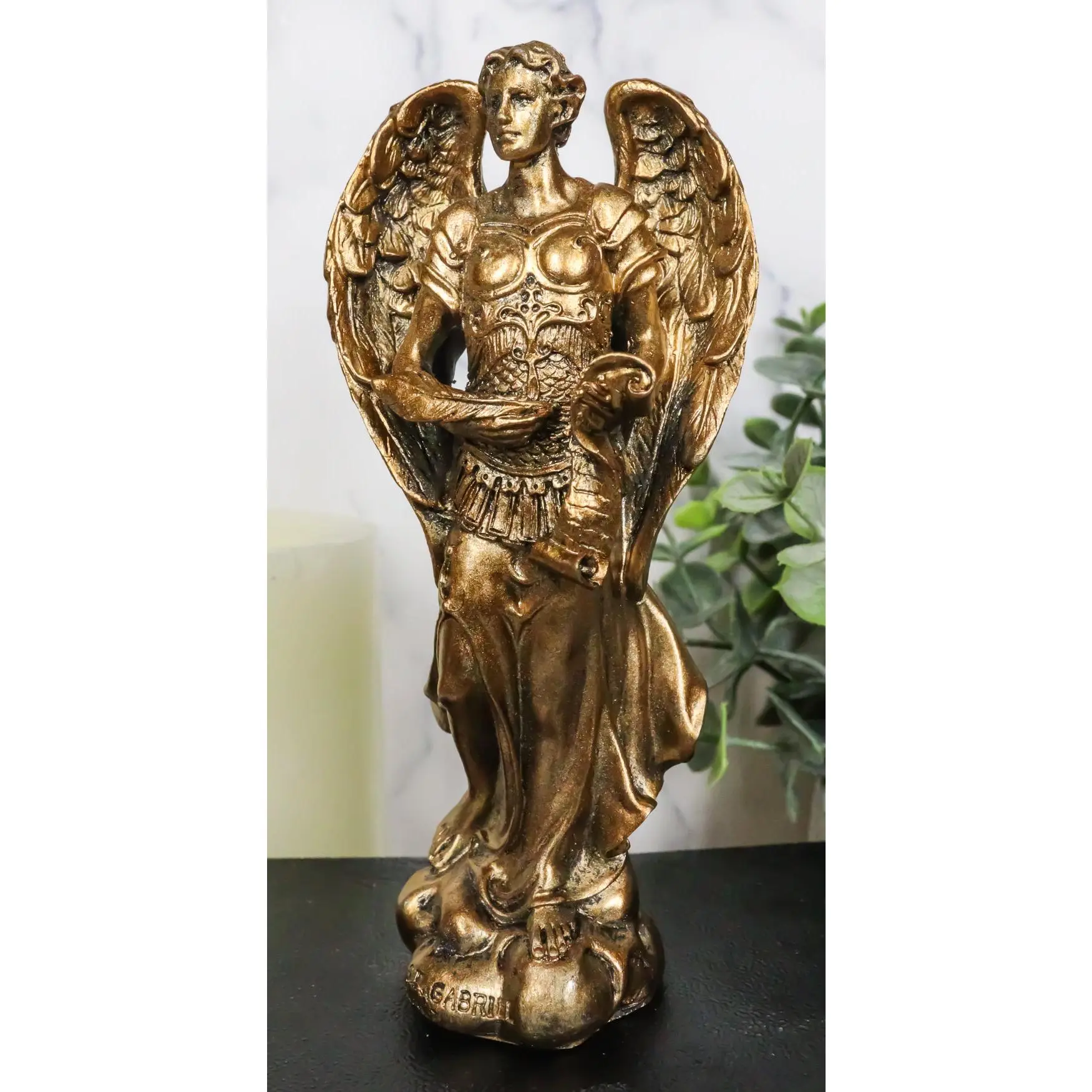 Greek Religious Holy Archangel Saint Gabriel Figurine - Patron of Baptism, Power of God, 5"H Home Decor Ornament Statue, Ornaments