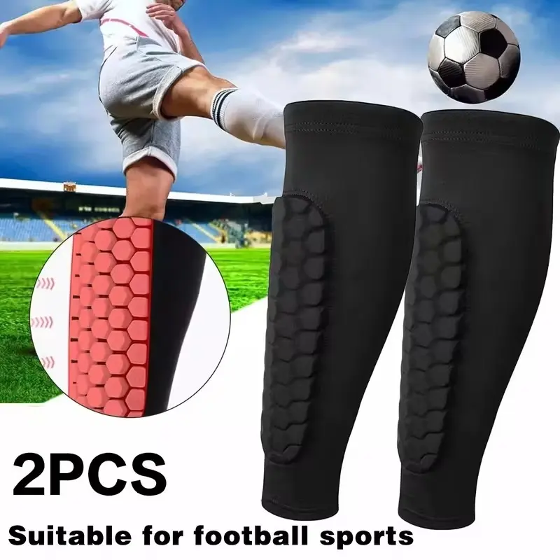 Unisex Sports Compression Leg Sleeves, Knee Support, Athletic Supporter, Calf Compression Socks with Honeycomb Padding, Football Gear, Ideal for Soccer, Baseball, Boxing, Taekwondo