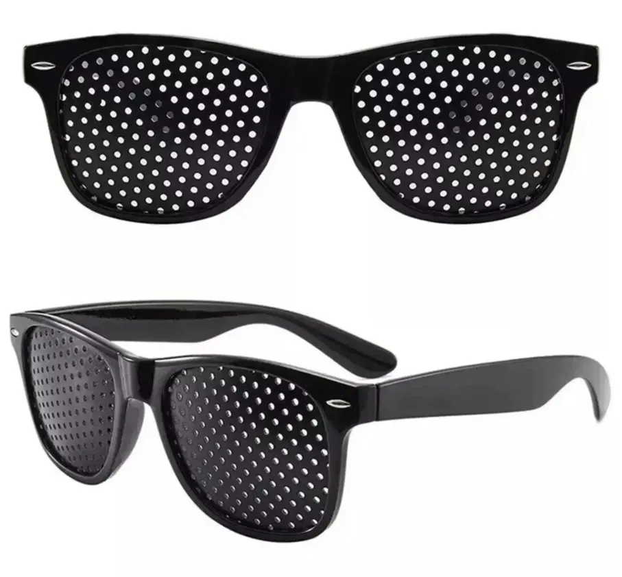 Square Frame Pinhole Glasses, Unisex Adult Full-Rim Plastic Eyewear for Vision Improvement and Eye Fatigue Relief