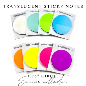 Translucent Sticky Notes - 1.75" Circle - Summer Collection