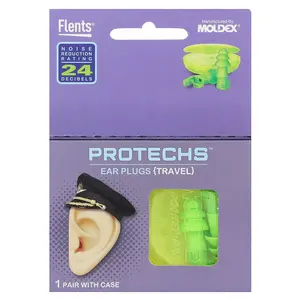 Flents Protechs, Ear Plugs, Travel, 1 Pair with Case