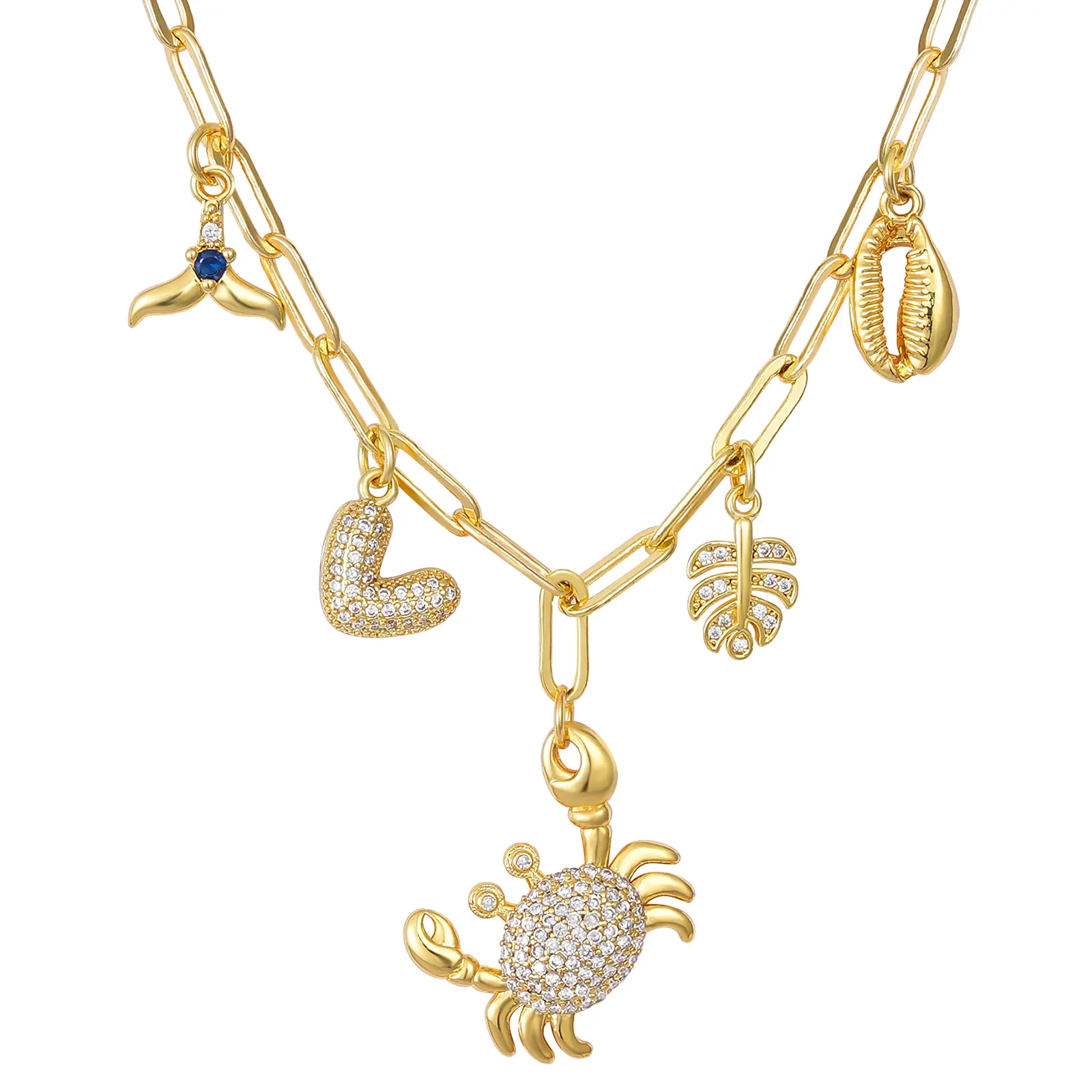 KissYan Gold Charm Necklace for Women Daily Chain Tropical Ocean Style Jewelry Adjustable Chain Summer Vacation Beach Necklace Trendy Statement Necklace Meaningful Gift for Girlfriend Wife Lover Anniversary Birthday,summerwins