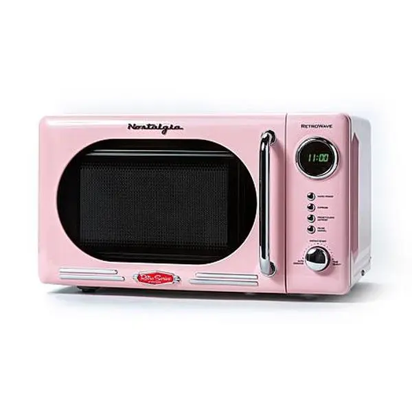 Nostalgia NRMO7PK6A Retro 0.7 CuFt 700-Watt Countertop Microwave, Pink Nostalgia NRMO7PK6A Retro 0.7 CuFt 700-Watt Countertop Microwave, Pink