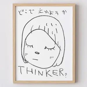 Yoshitomo Nara - "Thinker" Art Poster Print Unframed