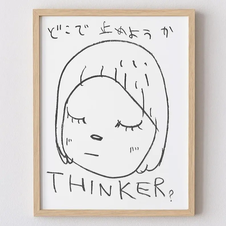 Yoshitomo Nara - "Thinker" Art Poster Print Unframed