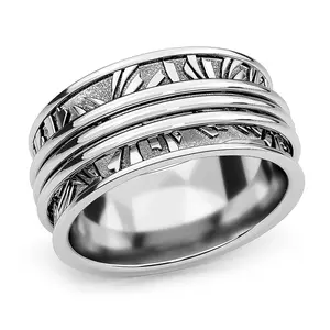 Band Ring in Platinum Over Sterling Silver Size 9.0 6.46 Grams Band Ring in Platinum Over Sterling Silver Size 9.0 6.46 Grams