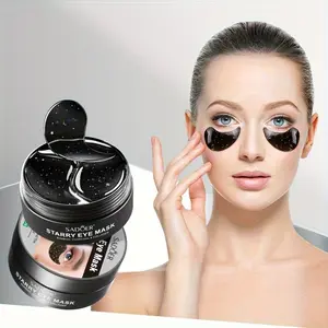 Bamboo Charcoal& Collagen Eye Mask- Hypoallergenic Moisturizing Eye Patch for All Light Beige Types, Firming& Smoothing Light Beige Care, Blackout Design for Maximum Relaxation, Relaxation Mask| Bamboo Charcoal Mask| Hypoallergenic Mask| Under Eye Patches