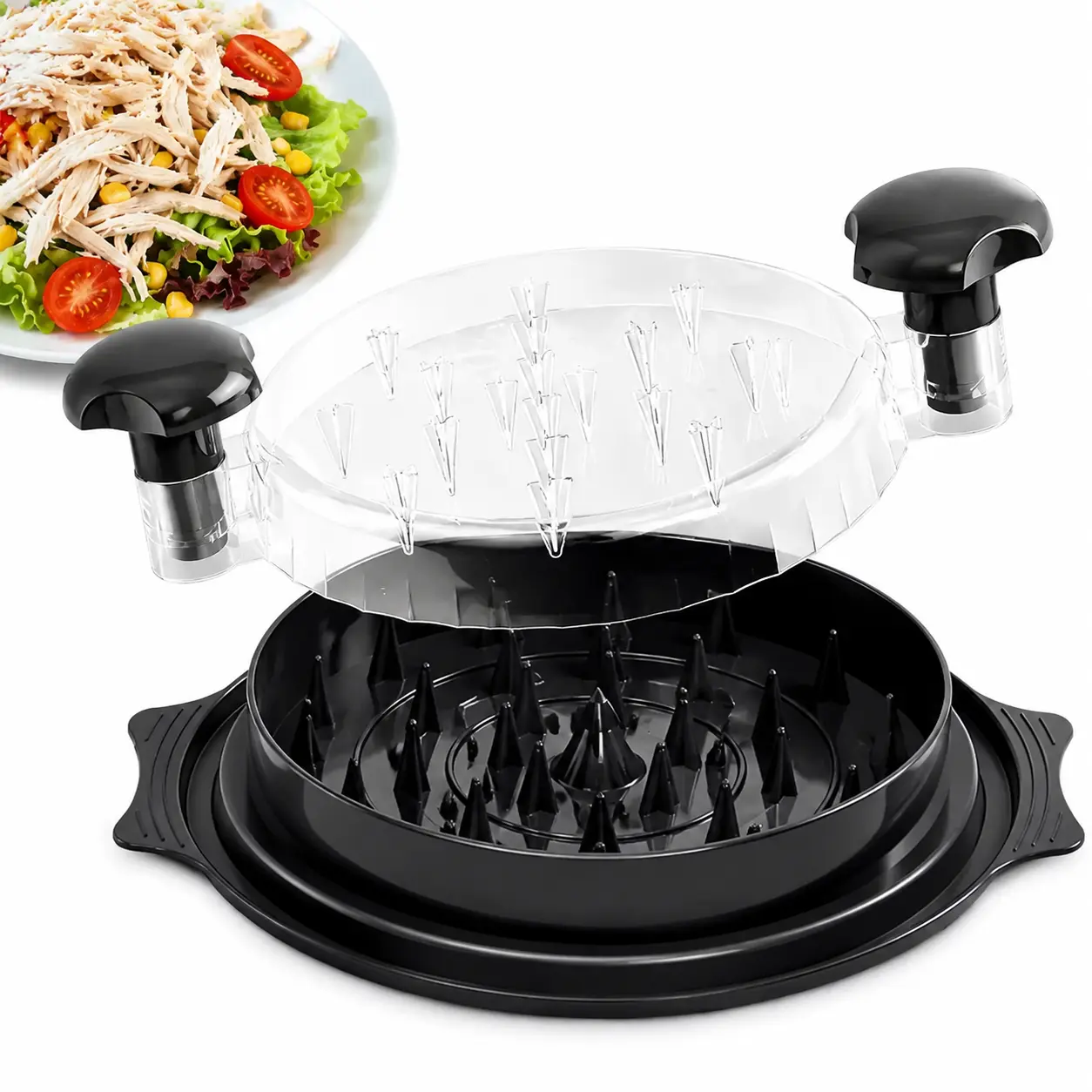 10" BPA-Free Food-Safe Chicken Shredder Machine - Chicken Breast Shredder Tool Twist, Clear Meat Grinders Shredder Tool Twist for Pork Beef Chicken - BPA Free,Ergonomic Chicken Shredder Tool,meat shredder machine,visible chicken breast meat shredder
