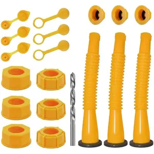Universal Gas Can Spout Replacement Kit (3-Pack, Yellow) Gas Can Nozzle Replacement All gaskets are installed and ready to use upon receipt. For 1/2/5/10 gallon gas can. Easy to Use