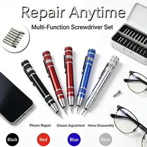 FAOGO 8 in 1 Multifunctional Pocket Pen Screwdriver, Portable Precision Repair Tool Kit for Electronics, Eyeglasses, Watch & Small Device Fixing
