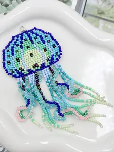 Bohemian Jellyfish Keychain, Cute Animal Design, Stars Pattern, Perfect for All Seasons, Ideal for Holidays, No Choking Hazard