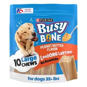 Purina Busy Bone Adult Dog Chew Bone Treats, Peanut Butter - 10 ct. Pouch