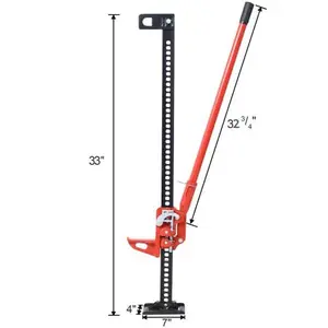 33" High Lift Farm Jack with 7000 LBS Heavy-Duty Capacity, Ratcheting Off Road Utility Jack, Adjustable Lifting Height Range 4.92-25.98", Sturdy Automotive Tool Ideal for Tractor, Truck, SUV Repair and Bumper Lift Operations, Ratchet, Steel