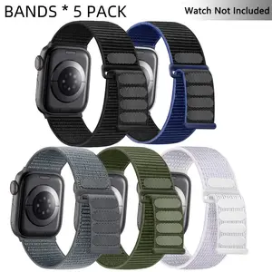 Nylon Smart Watch Band, Velcro Sport Loop Smart Watch Straps, Replacement Watch Band for Apple Watch Series 9 8 7 6 5 4 3 2 1 SE Ultra 2, Smartwatch Strap
