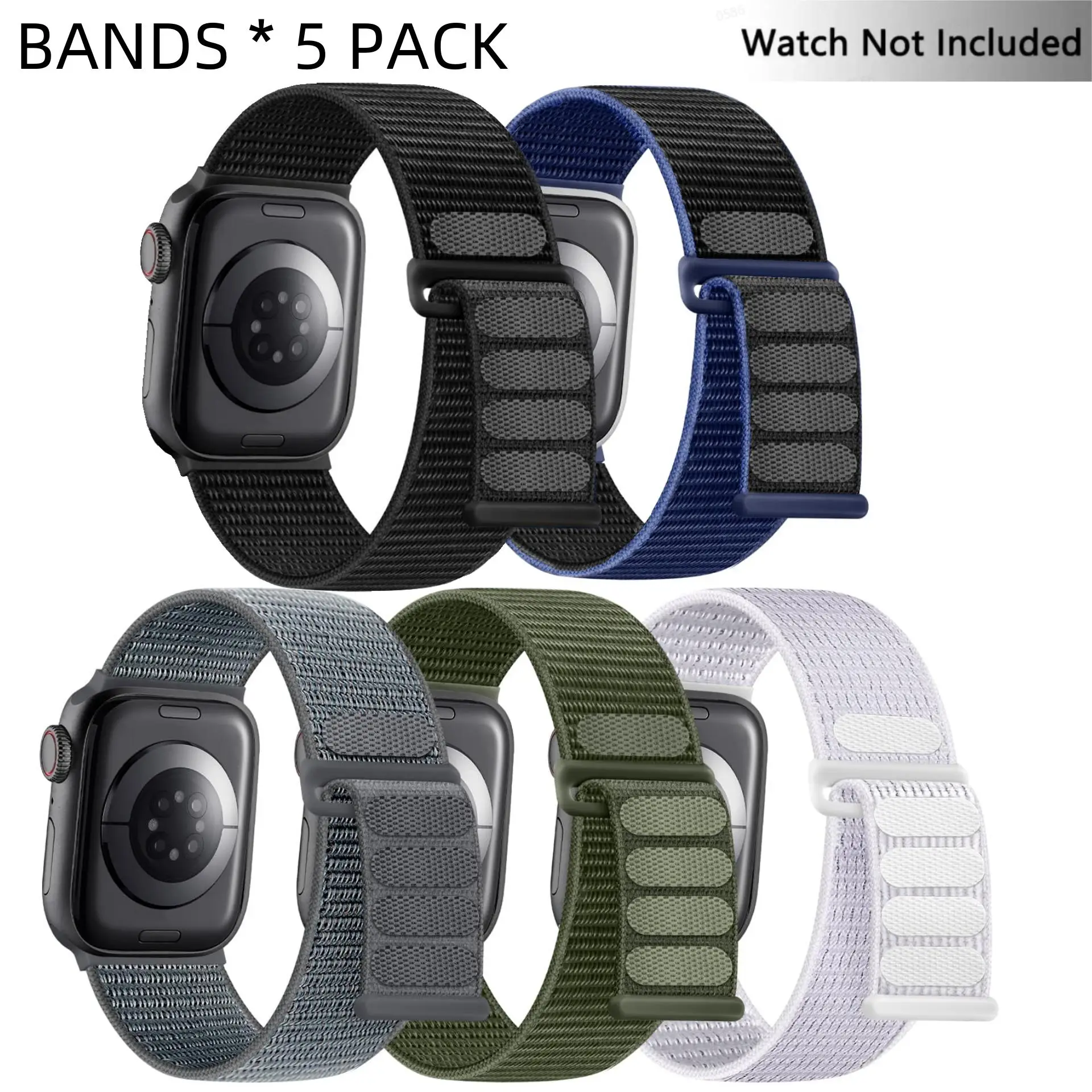 Nylon Smart Watch Band, Velcro Sport Loop Smart Watch Straps, Replacement Watch Band for Apple Watch Series 9 8 7 6 5 4 3 2 1 SE Ultra 2