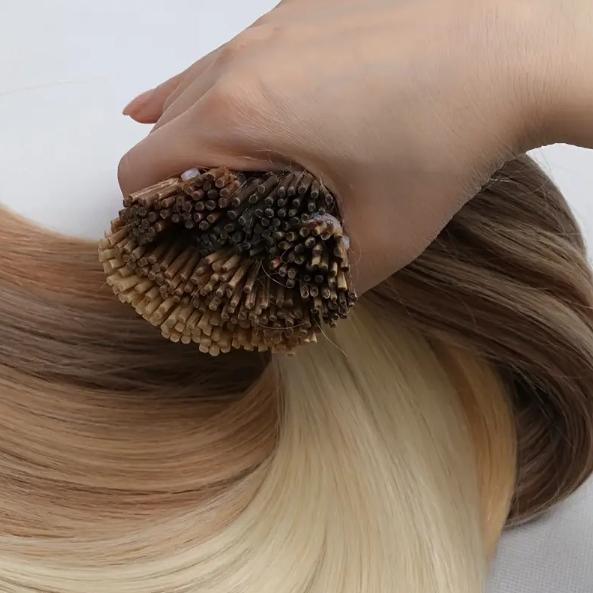 Luxurious Blonde I-Tip Human Hair Extensions 12-28 Inch 50pcs 30g/Pack 100% Remy Silky Straight Invisible Keratin Pre-Bonded No Tangle No Shedding Soft Natural Look For Daily Party Salon Use